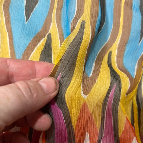 Tory Burch 100% Silk Multi-Colored Artsy Print Midi Woman’s Dress Size 8 - Picture 14 of 14